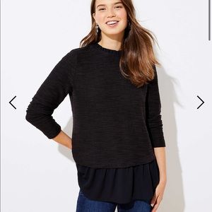 LOFT mixed media black top